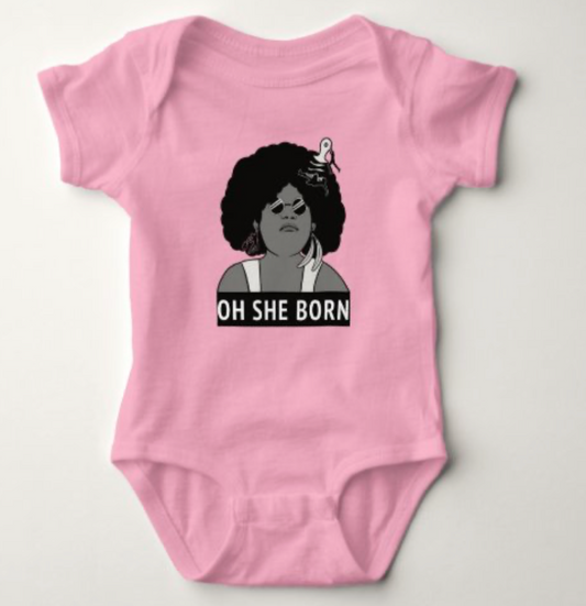 OH SHE BORN ONESIE (PINK)