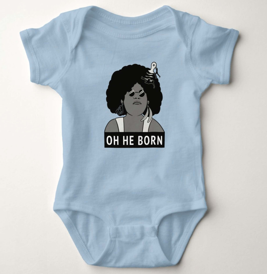 OH HE BORN ONESIE (BLUE)